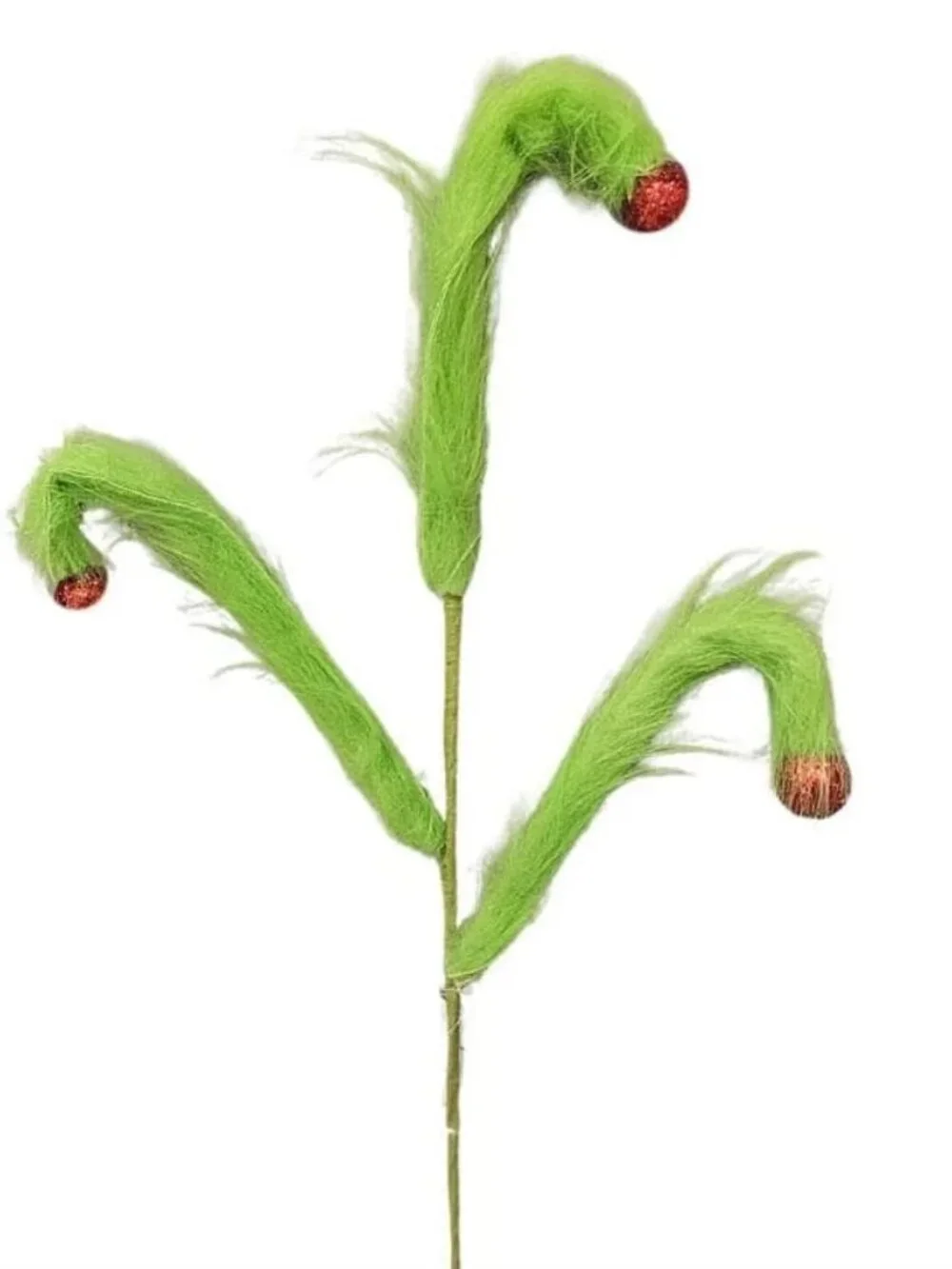 David Christopher You're a Mean One Furry Curl Spray Holiday Stem Christmas Pick